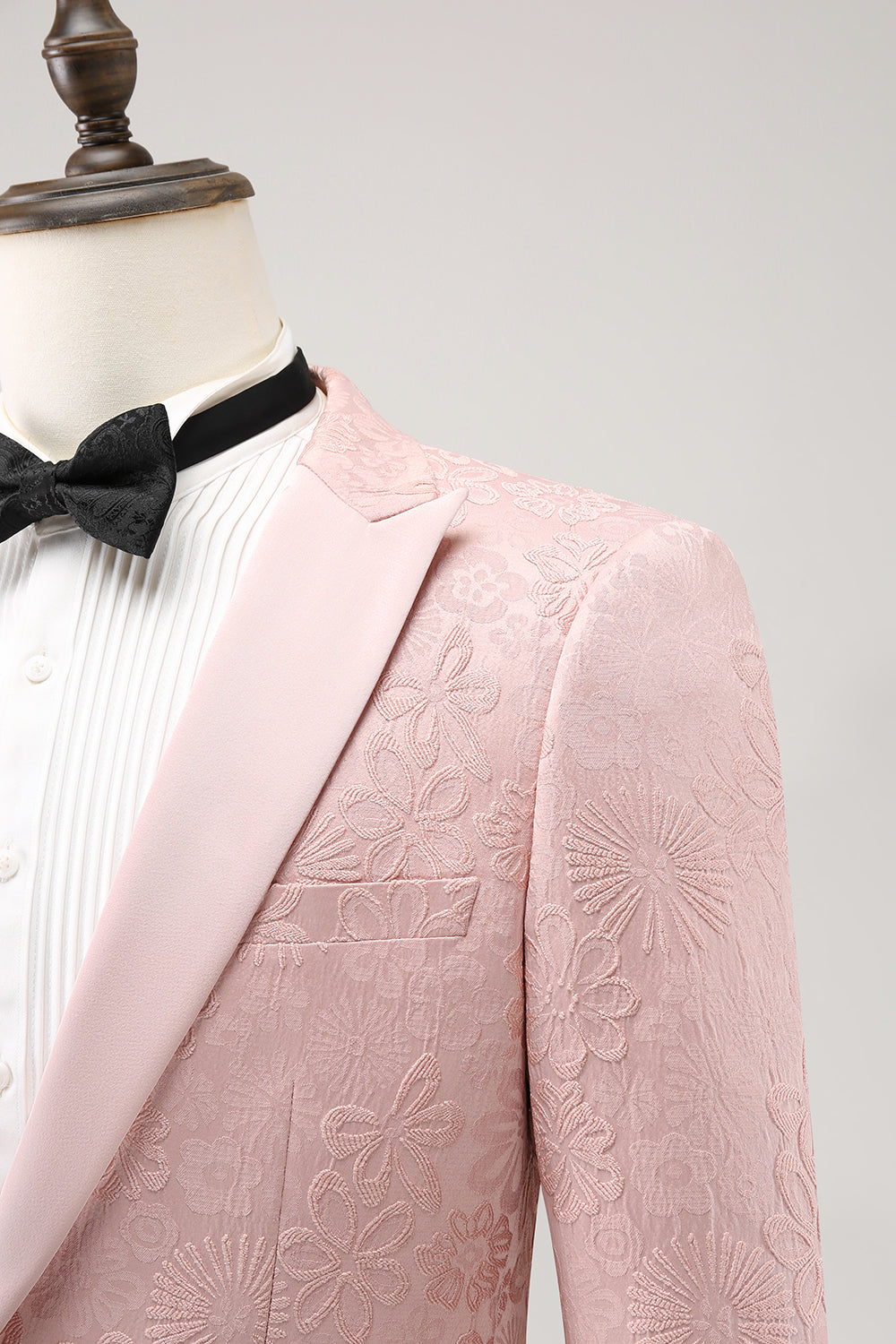 Costumes de bal pour hommes, 3 pièces, revers à pointe, jacquard, un bouton, noir