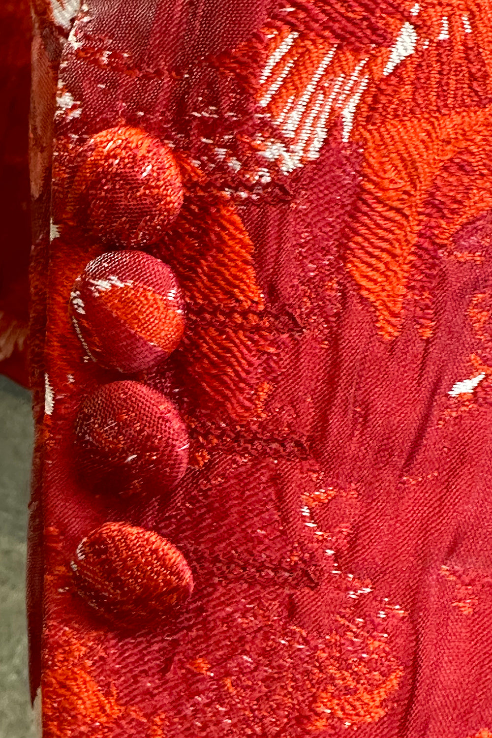 Costume de bal 2 pièces pour homme en jacquard floral rouge
