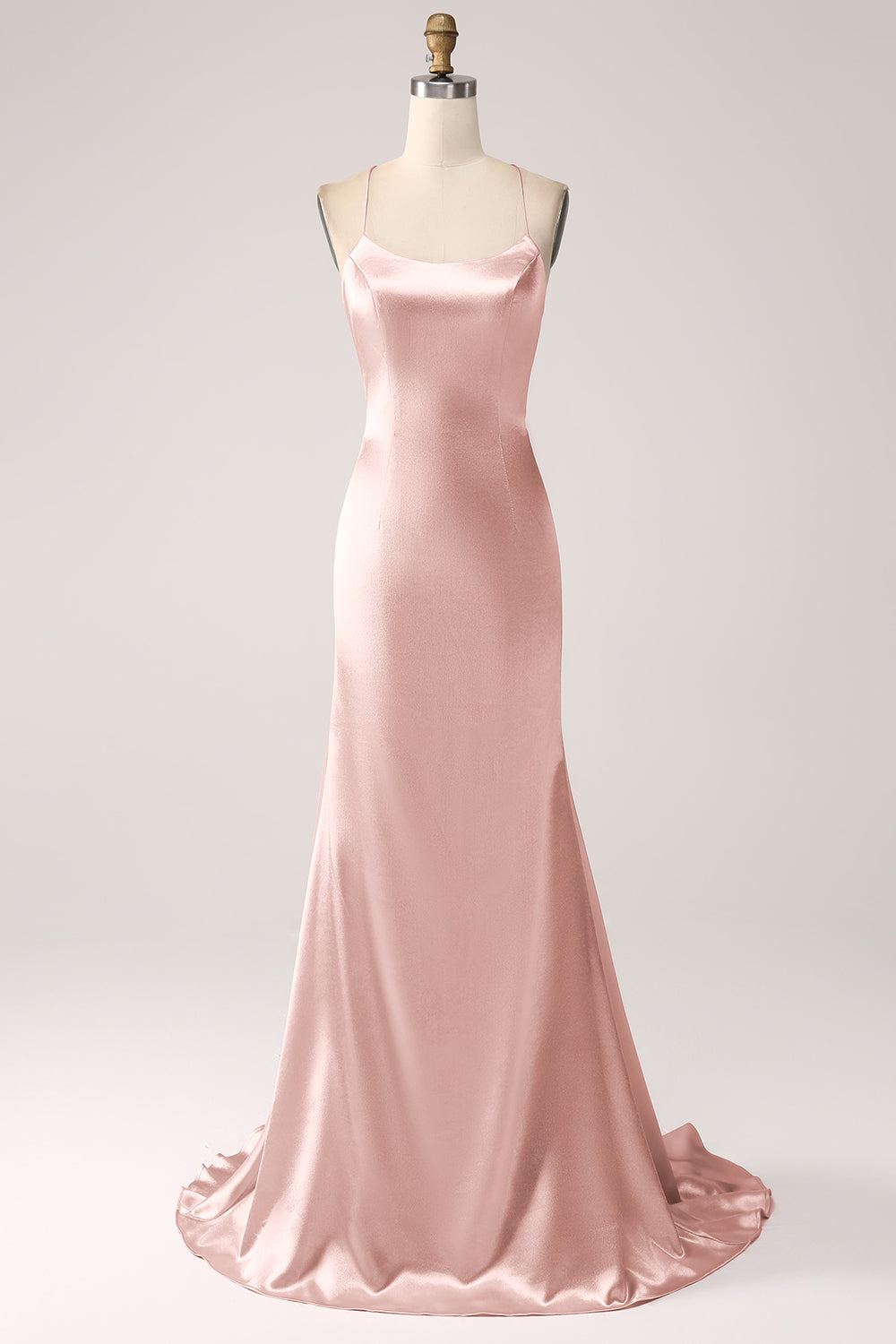Dusty Sage Mermaid Spaghetti Straps Long Prom Dress