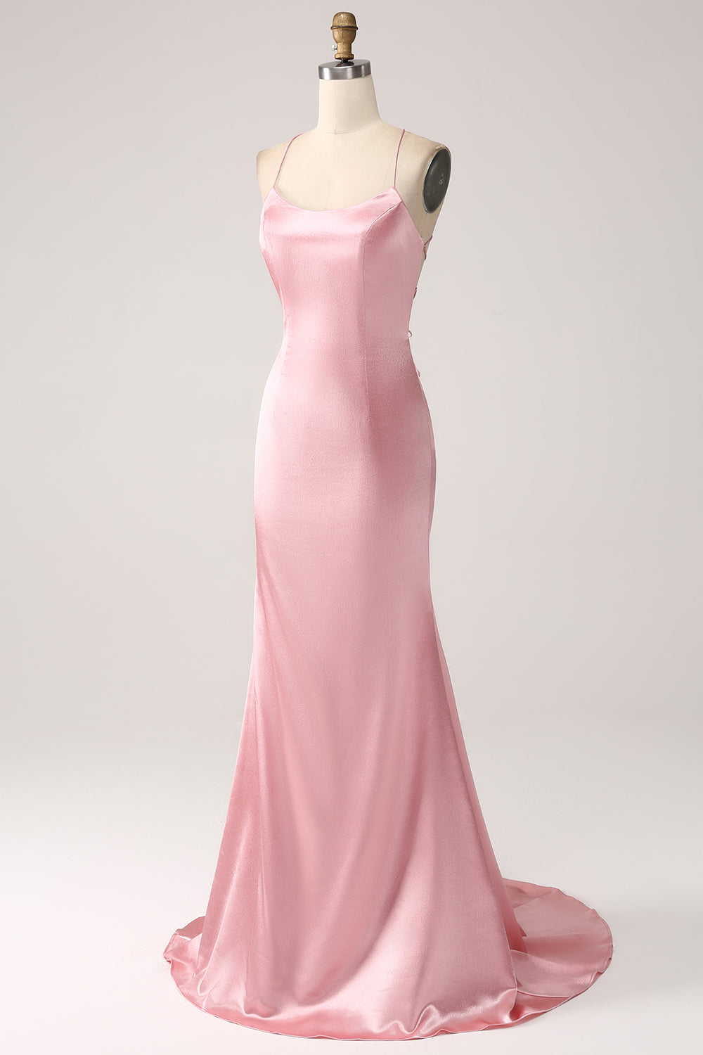 Dusty Sage Mermaid Spaghetti Straps Long Prom Dress
