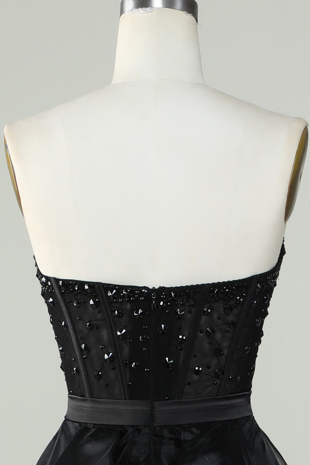 Robe de soirée bustier noire trapèze de princesse