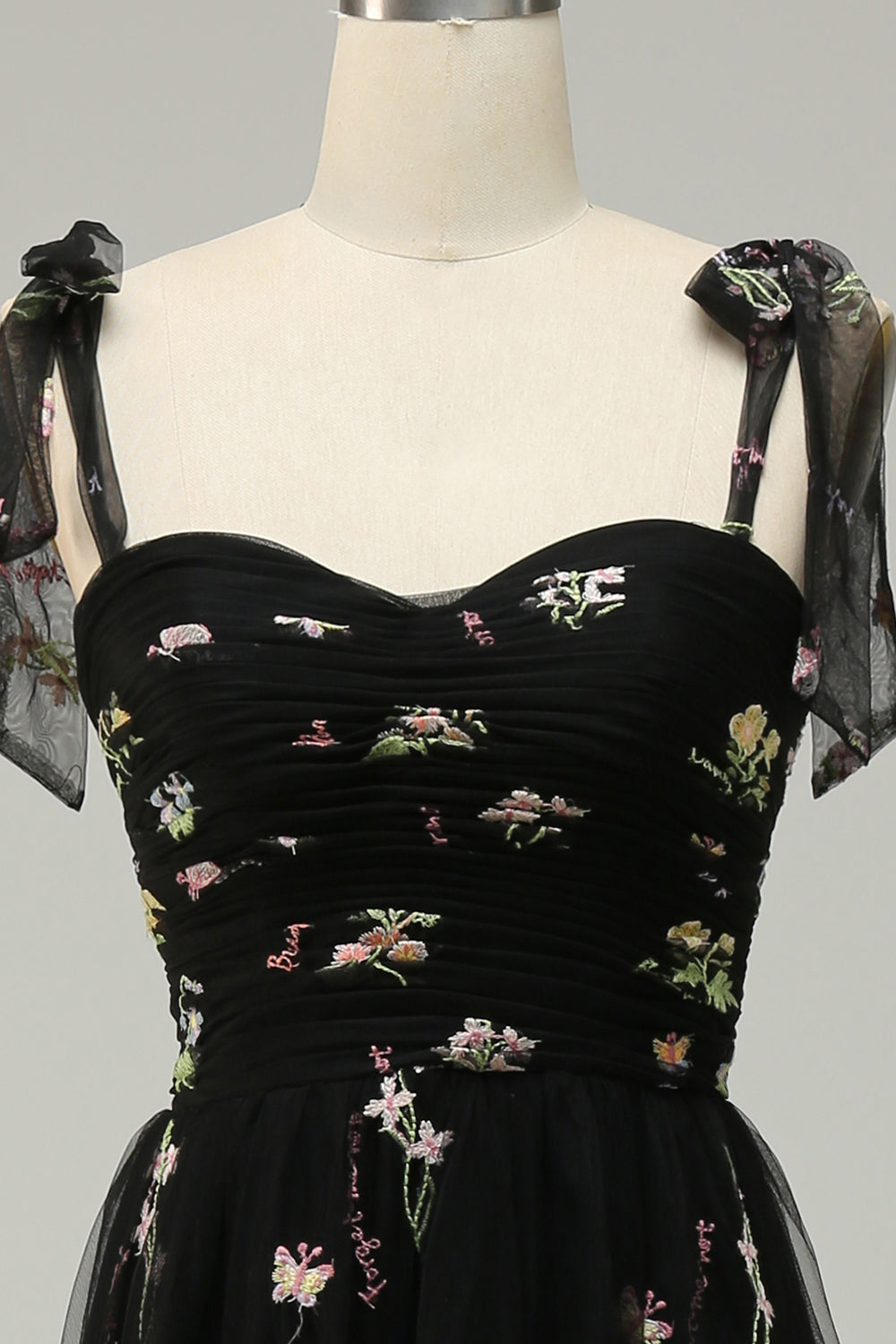Long Green Embroidered Graduation Dress