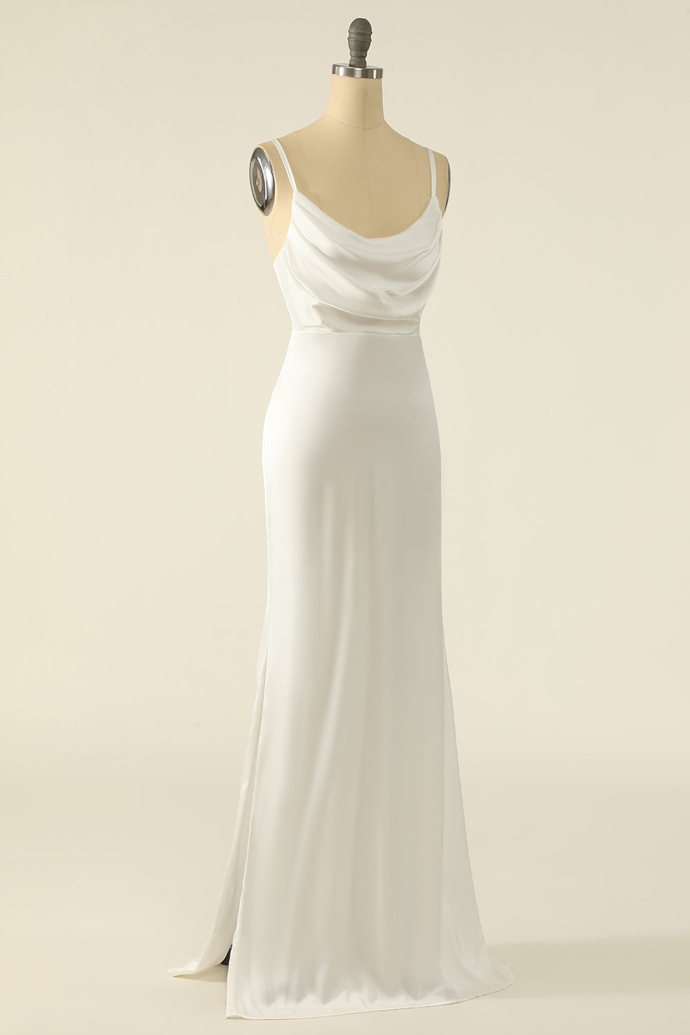Robe de mariée simple en satin ivoire