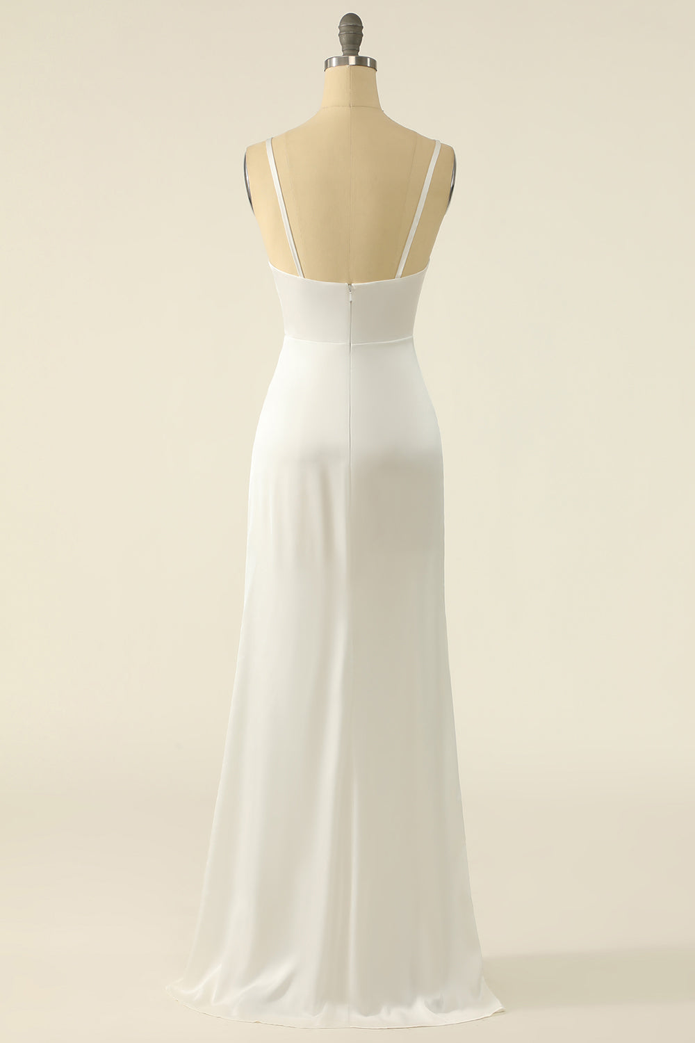 Robe de mariée simple en satin ivoire