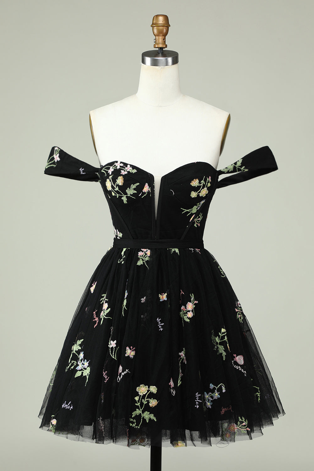 Robe de graduation noire trapèze à épaules dénudées