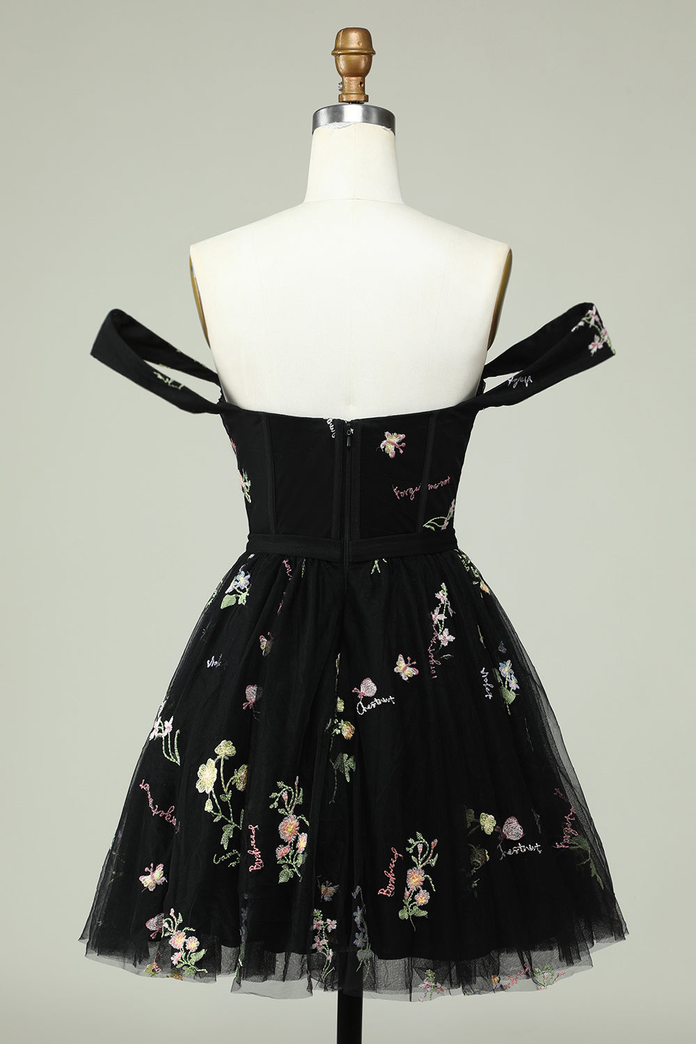 Robe de graduation noire trapèze à épaules dénudées