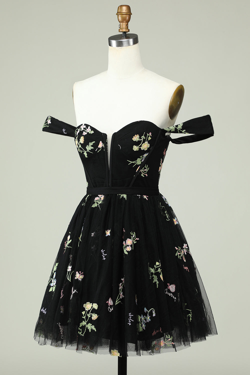 Robe de graduation noire trapèze à épaules dénudées