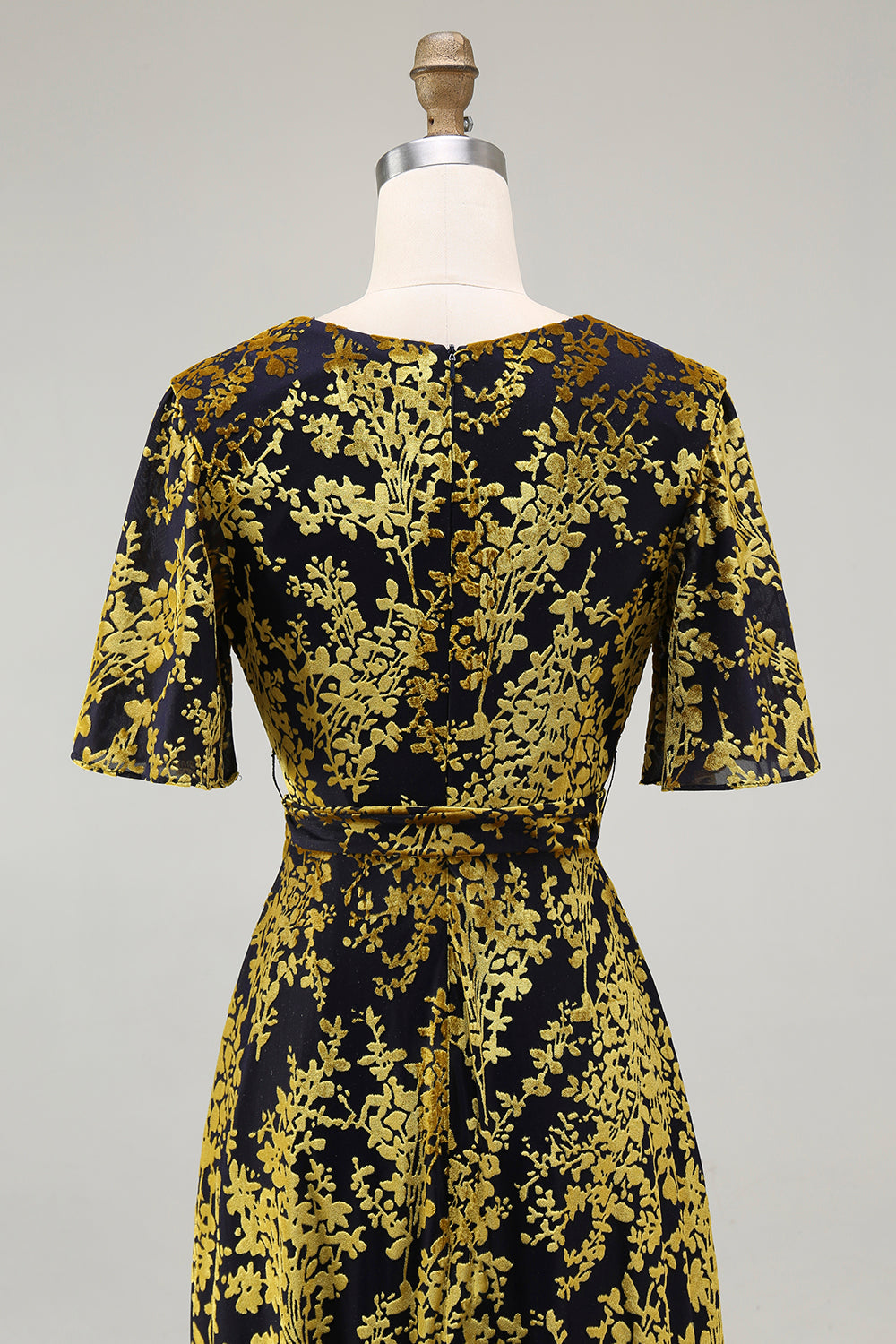 Burnout Velvet Dark Green Mother of the Bride Dress