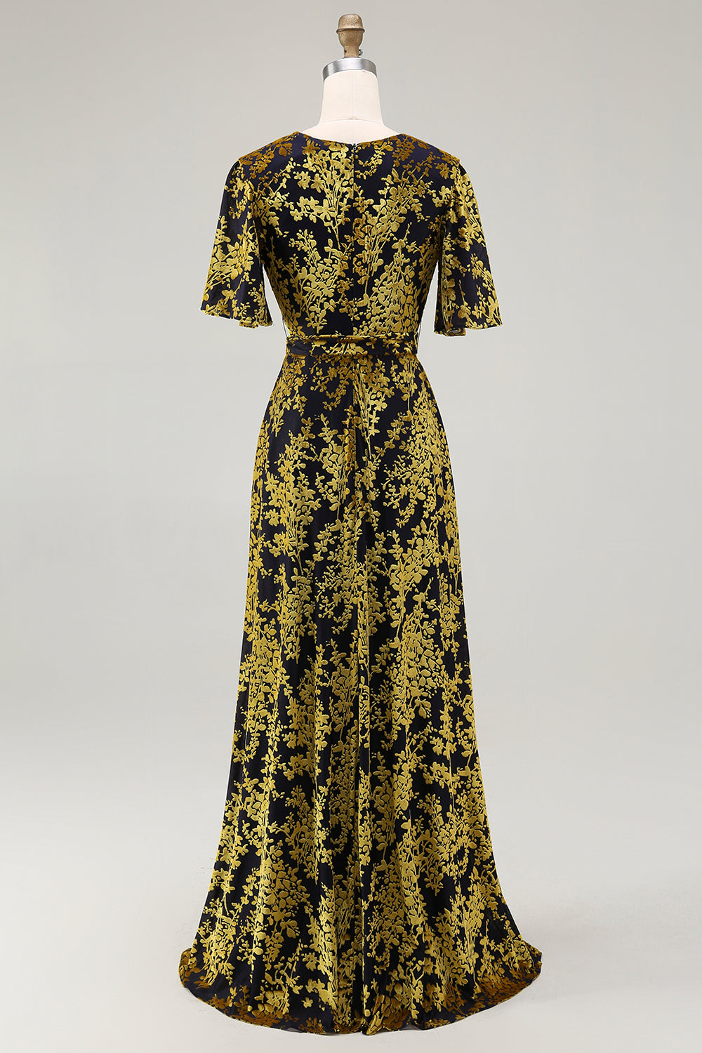 Burnout Velvet Dark Green Mother of the Bride Dress
