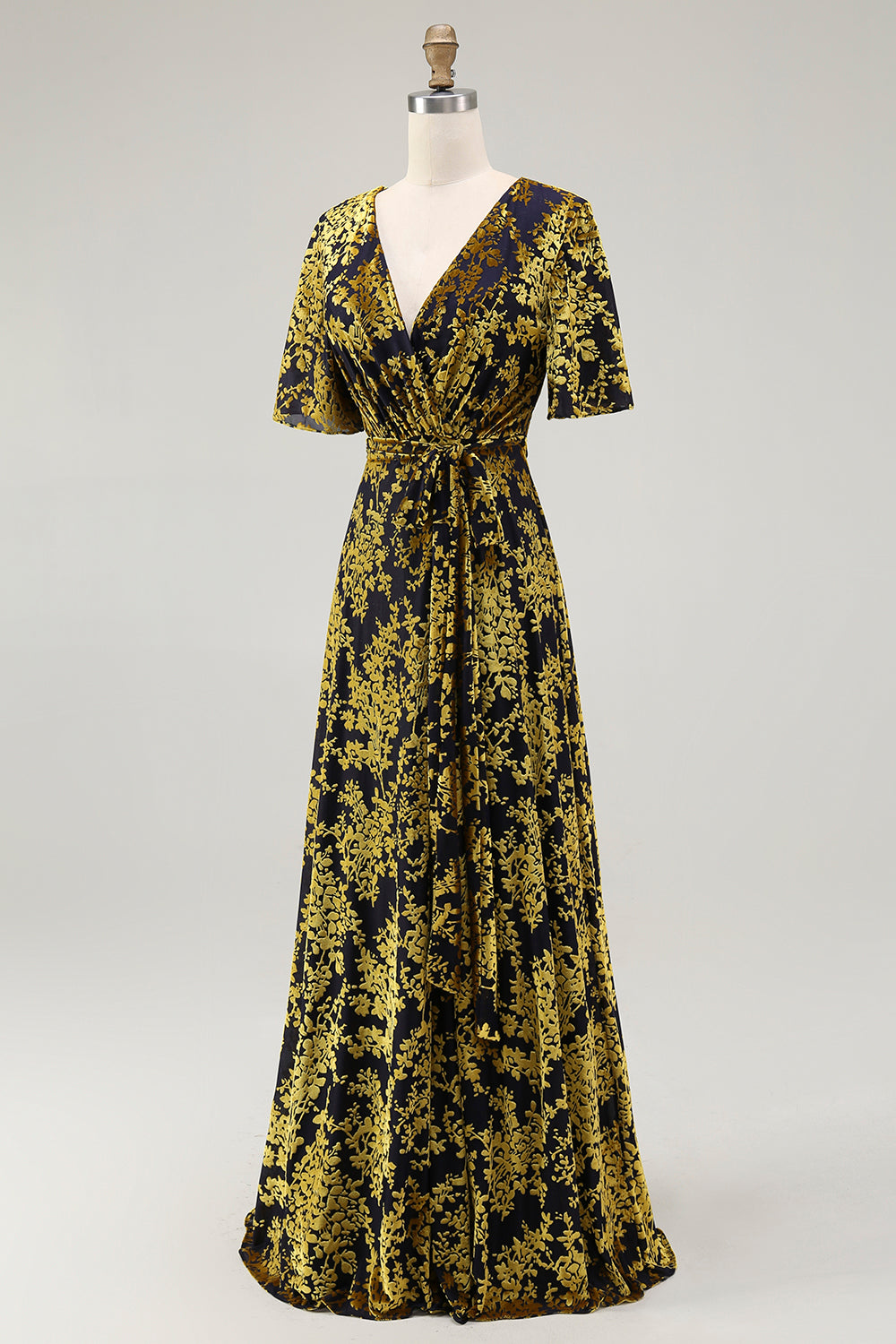 Burnout Velvet Dark Green Mother of the Bride Dress