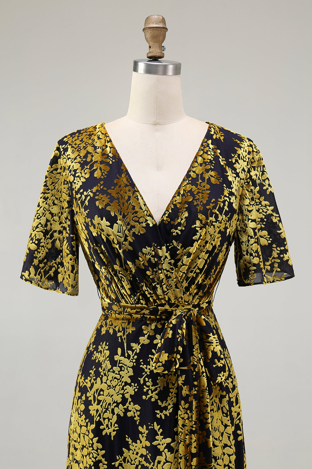 Burnout Velvet Dark Green Mother of the Bride Dress