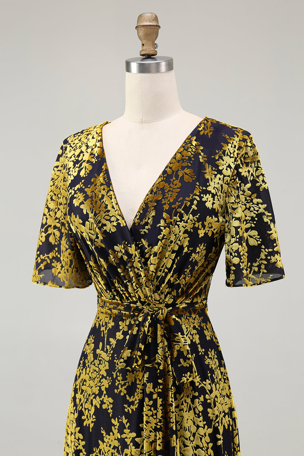 Burnout Velvet Dark Green Mother of the Bride Dress