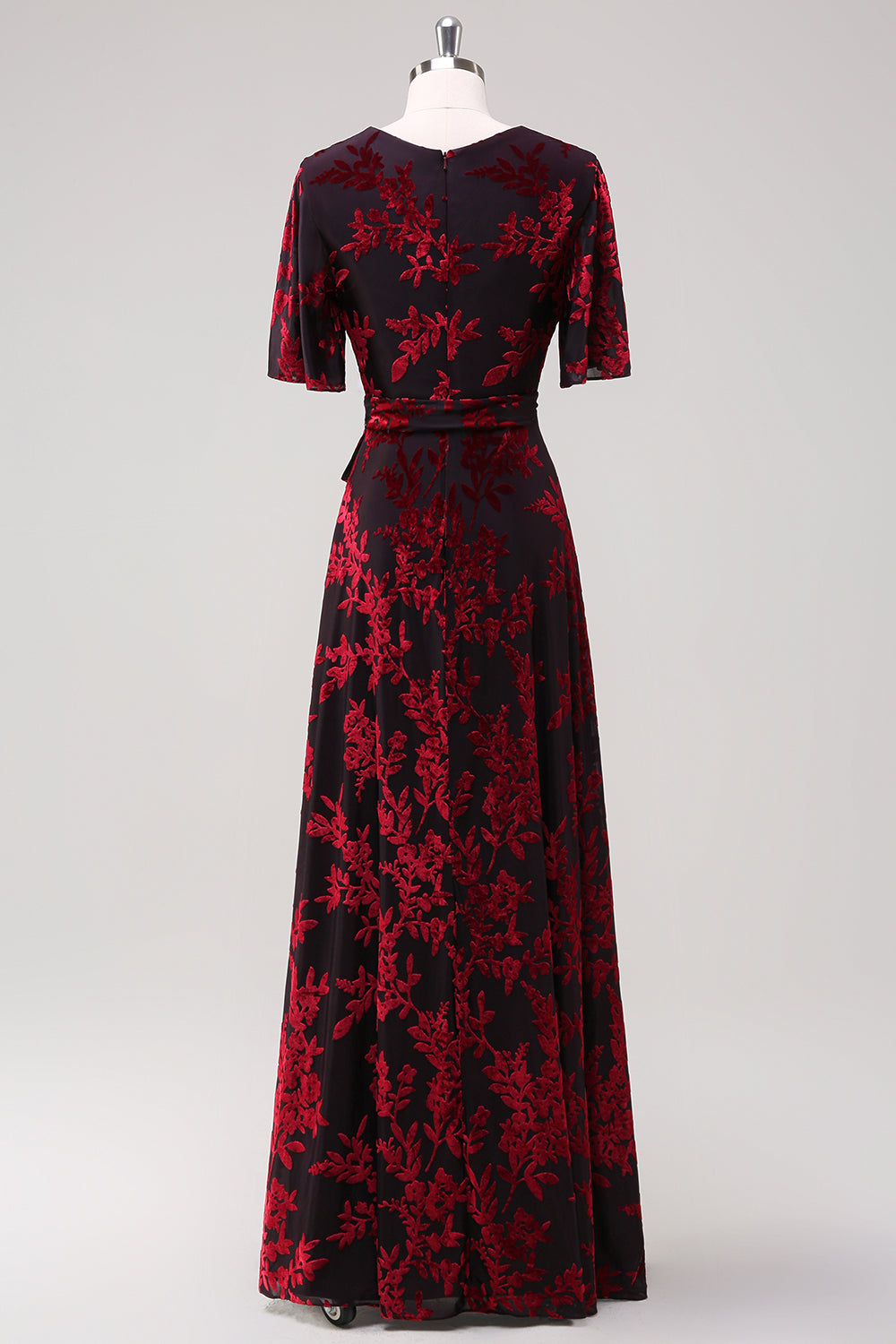 Burnout Velvet Dark Green Mother of the Bride Dress