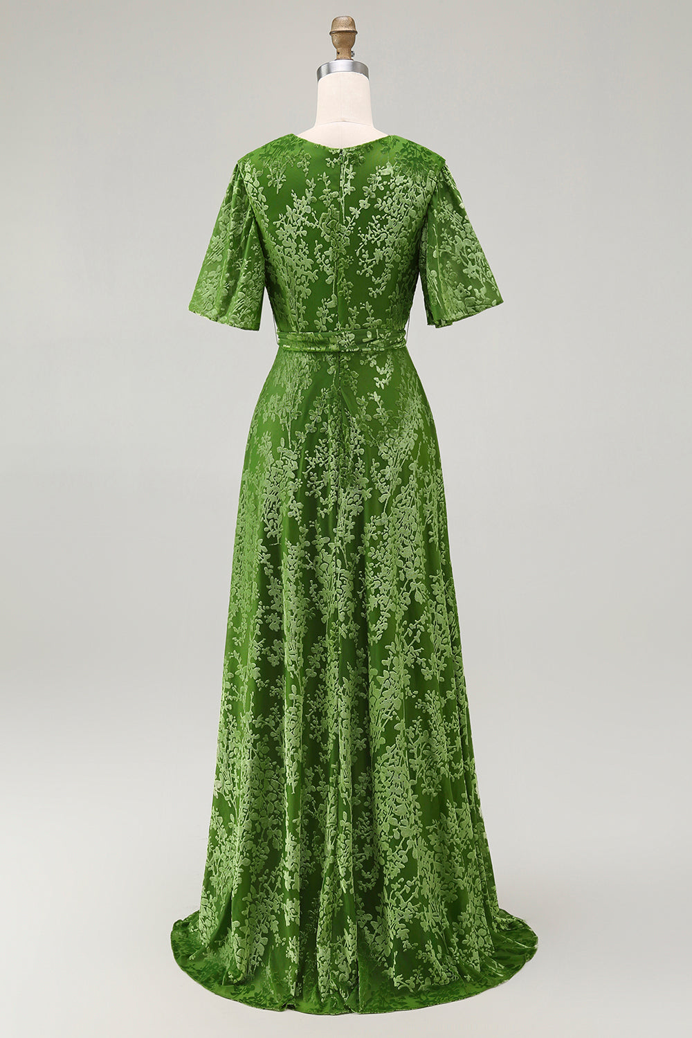 Burnout Velvet Dark Green Mother of the Bride Dress