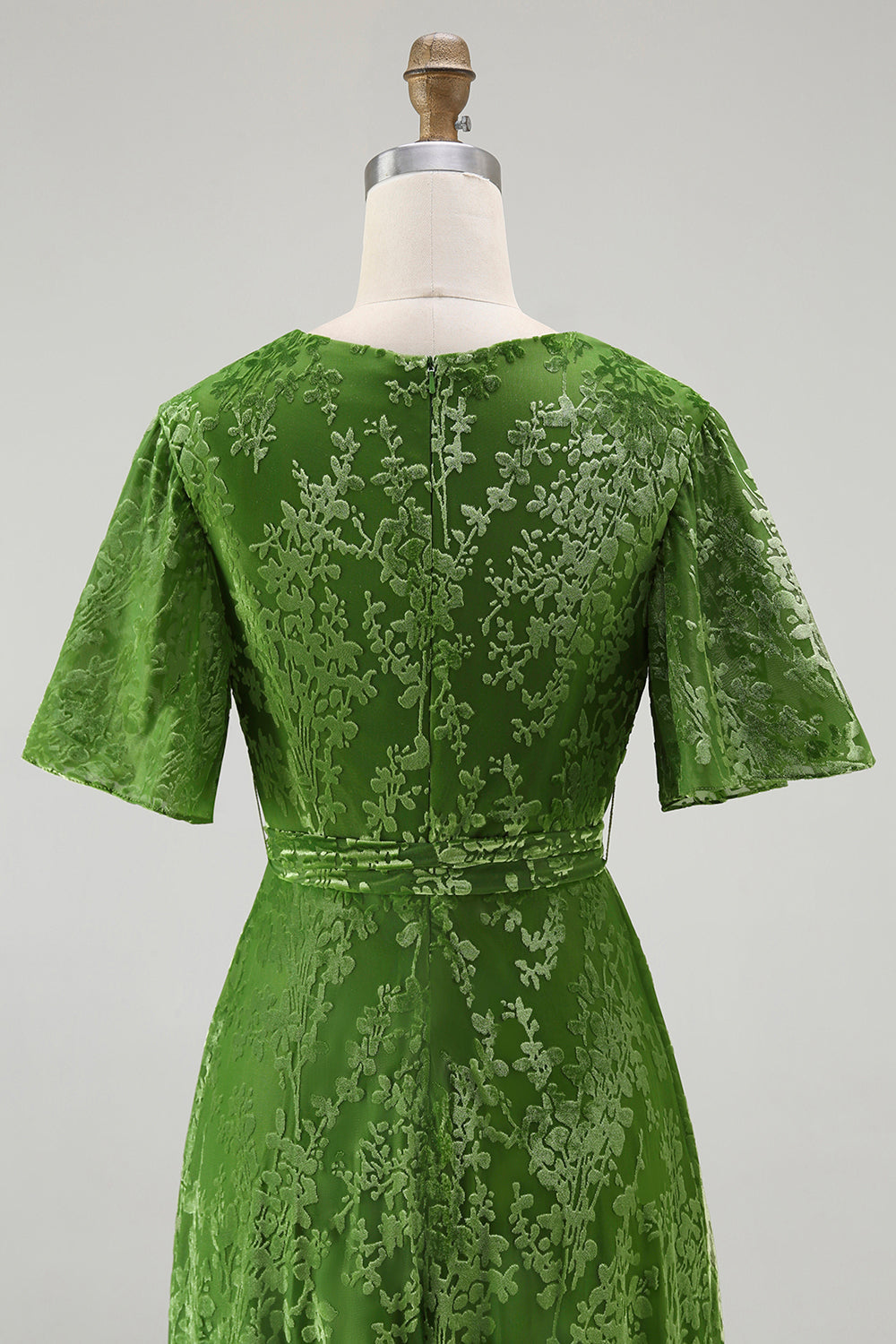 Burnout Velvet Dark Green Mother of the Bride Dress