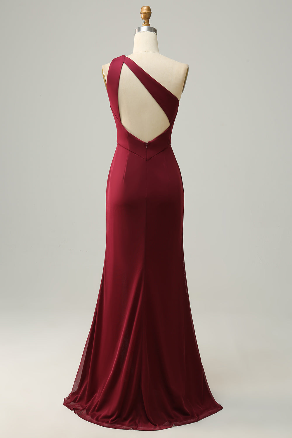 Robe longue de demoiselle d'honneur fendue « Rose du désert » à épaule unique