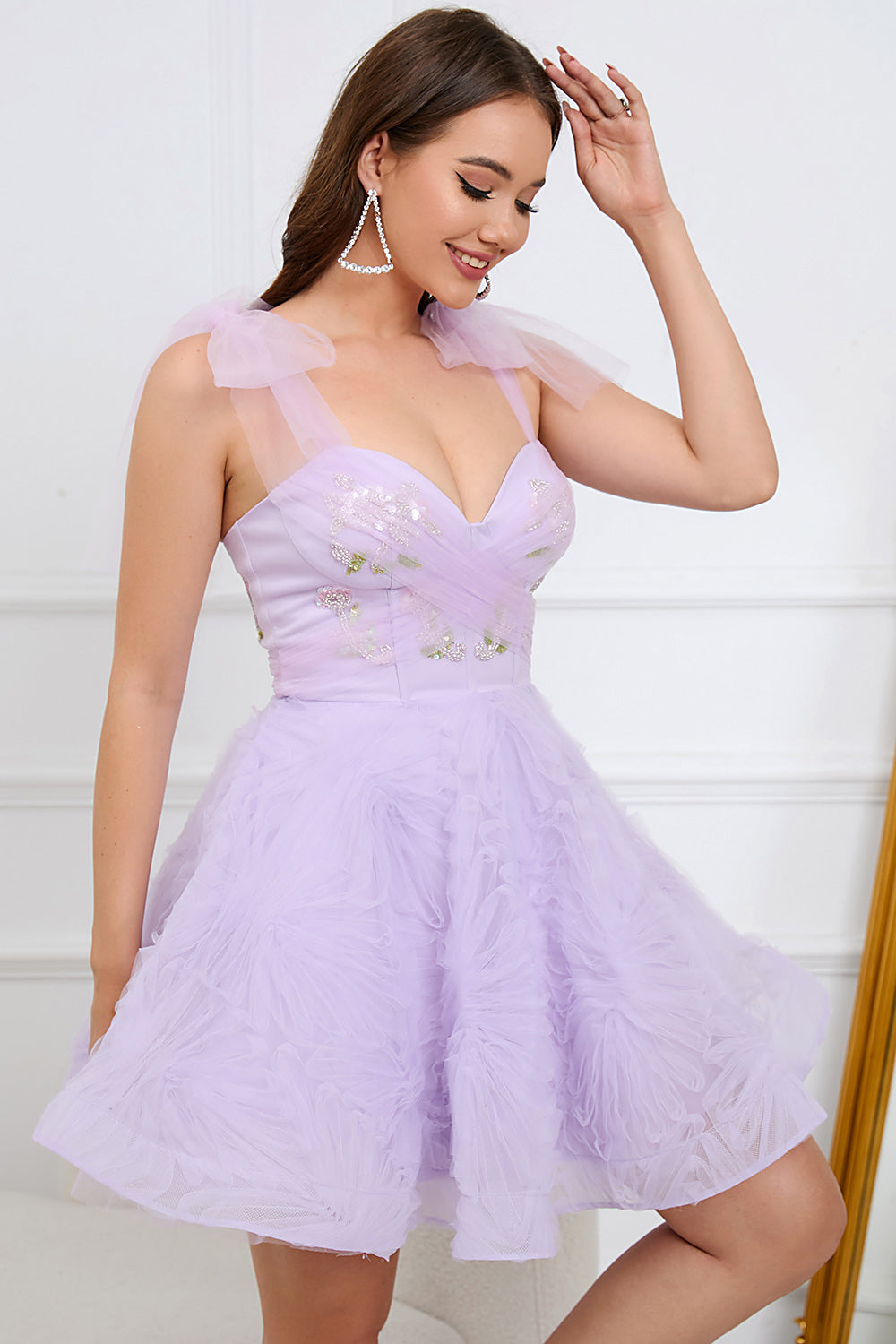 Sweetheart Green A Line Tulle Cocktail Dress