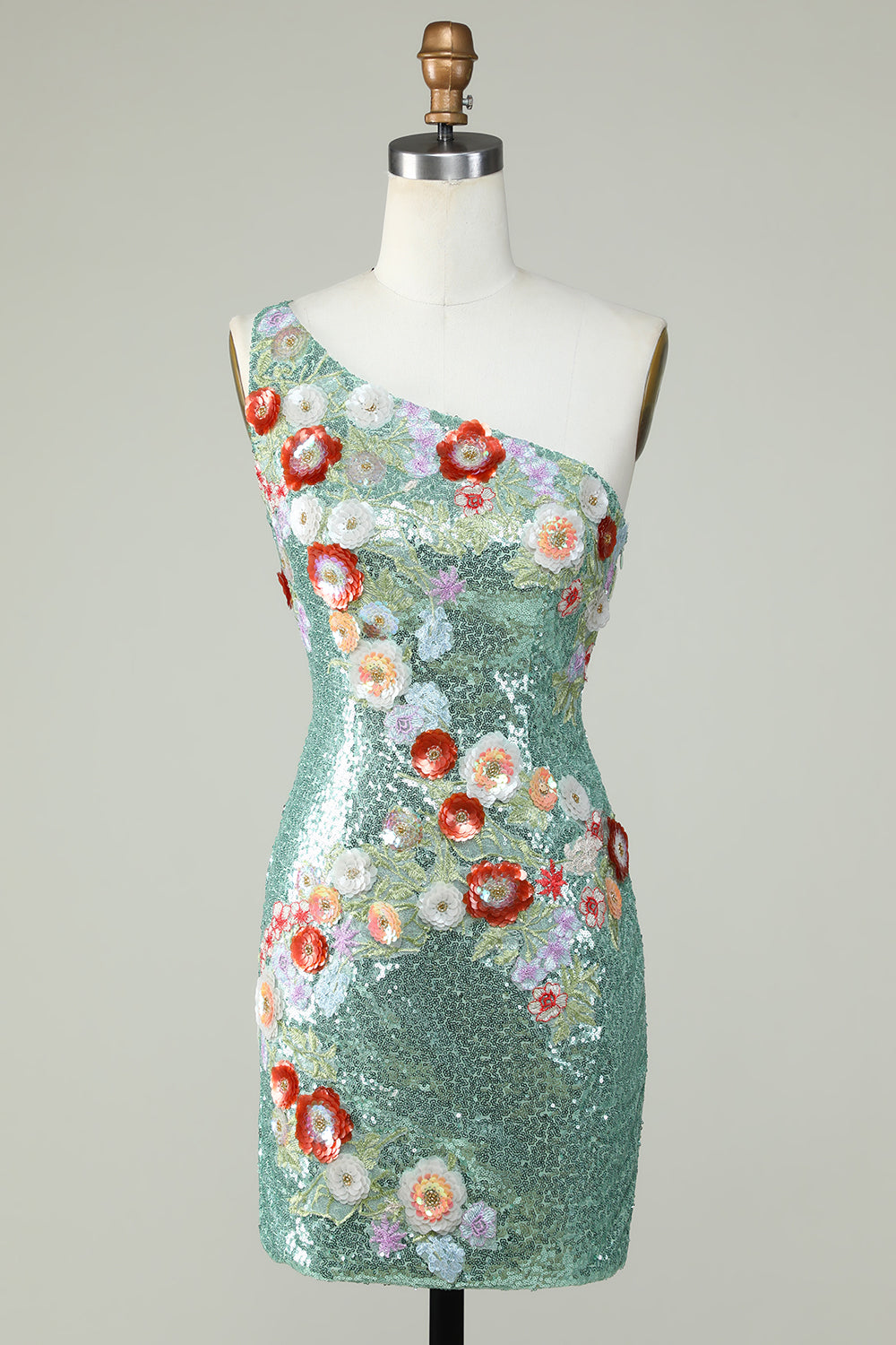 Robe de bal asymétrique noire à sequins et perles