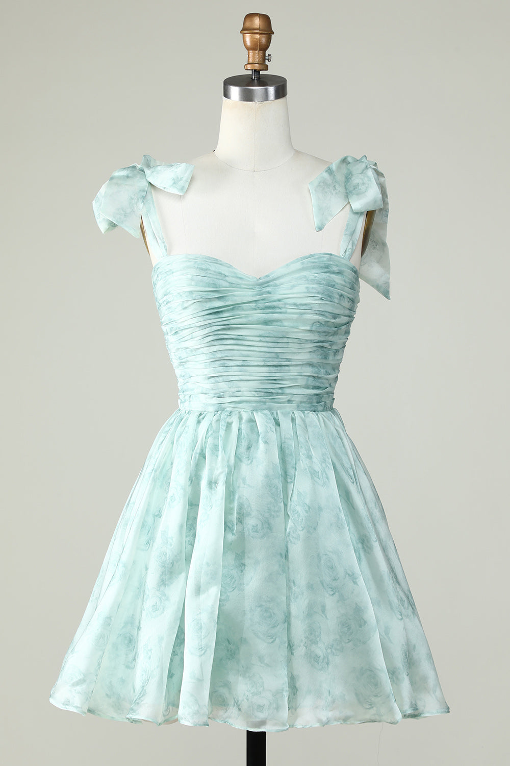 Robe de bal de fin d'année bleue trapèze à fines bretelles