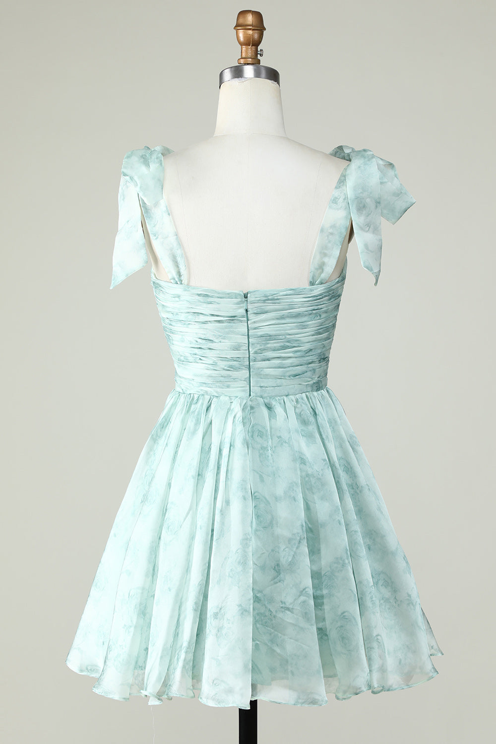 Robe de bal de fin d'année bleue trapèze à fines bretelles