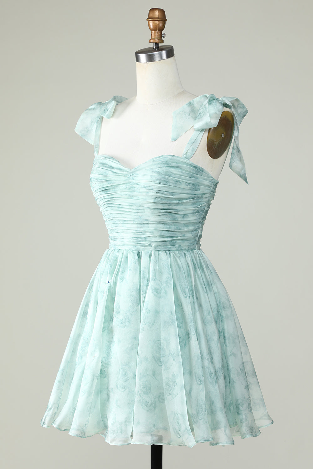 Robe de bal de fin d'année bleue trapèze à fines bretelles