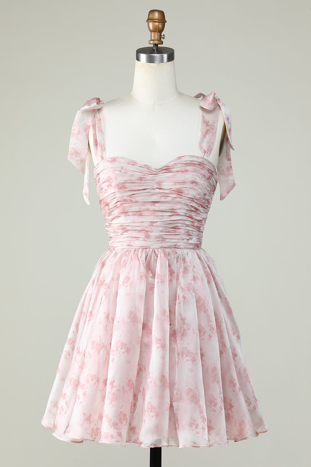Robe de bal de fin d'année bleue trapèze à fines bretelles
