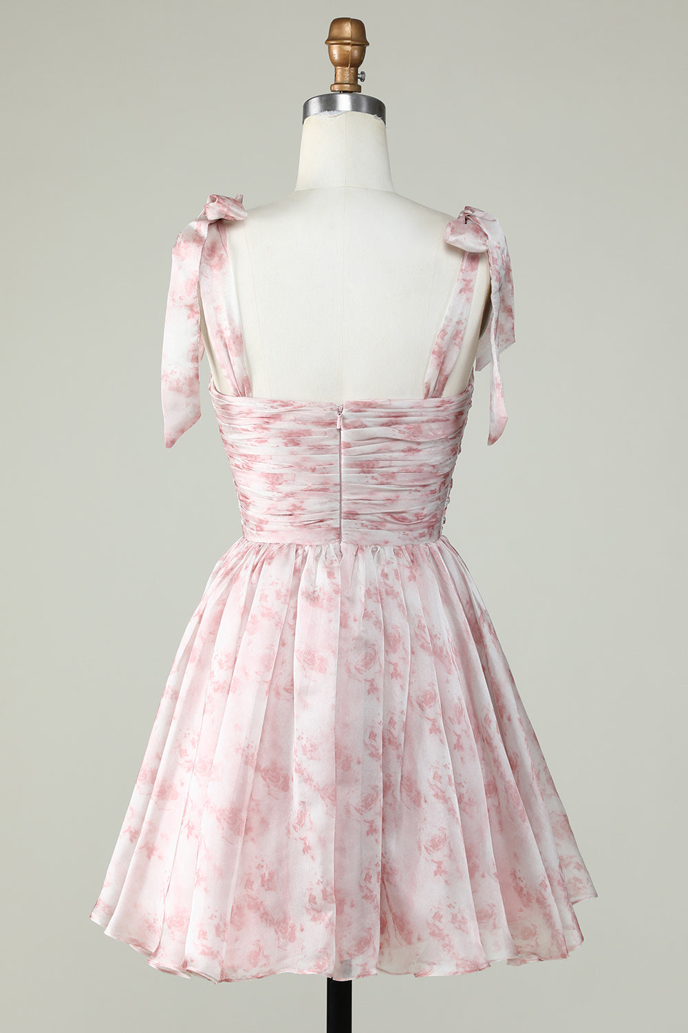 Robe de bal de fin d'année bleue trapèze à fines bretelles
