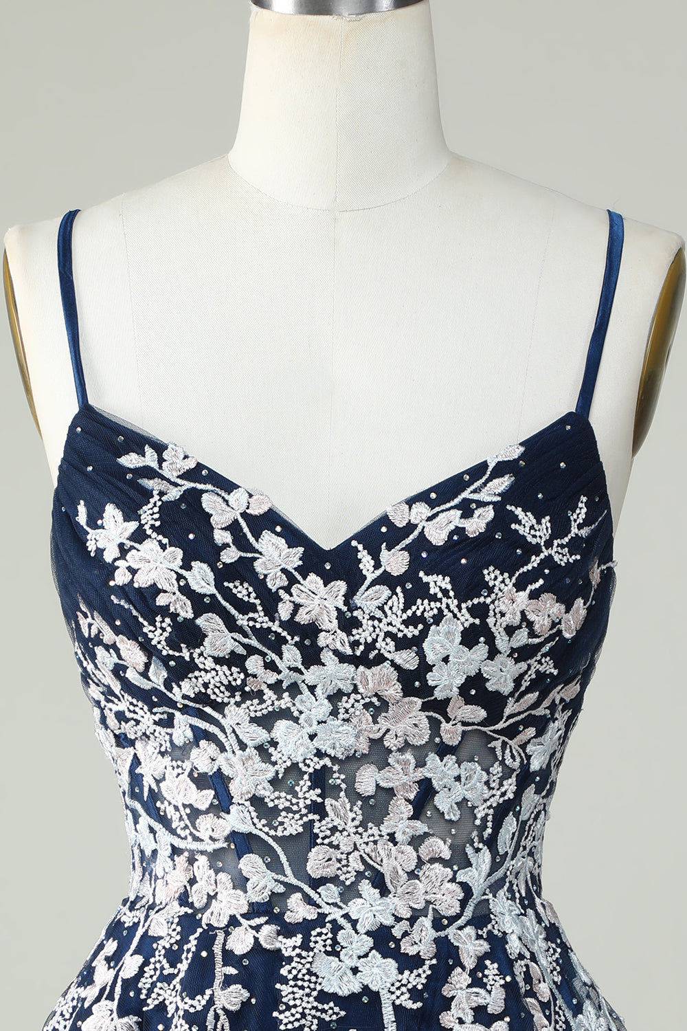 Dusty Sage Spaghetti Straps Graduation Dress With Criss Cross Back
