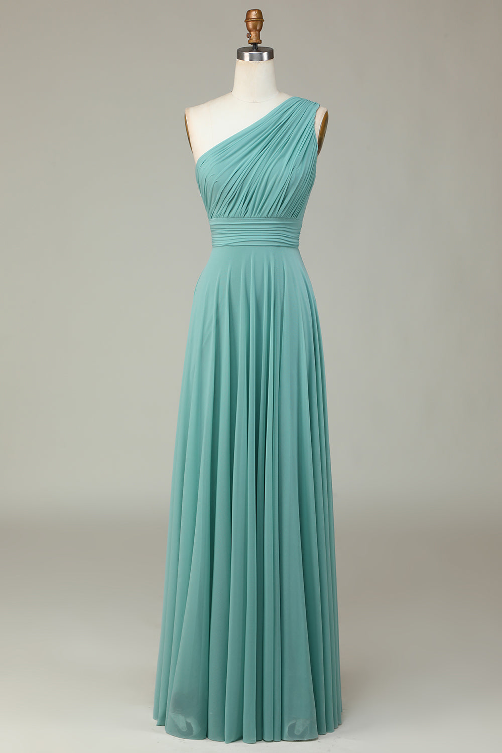 Robe de demoiselle d'honneur longue A-Line asymétrique Verre de mer