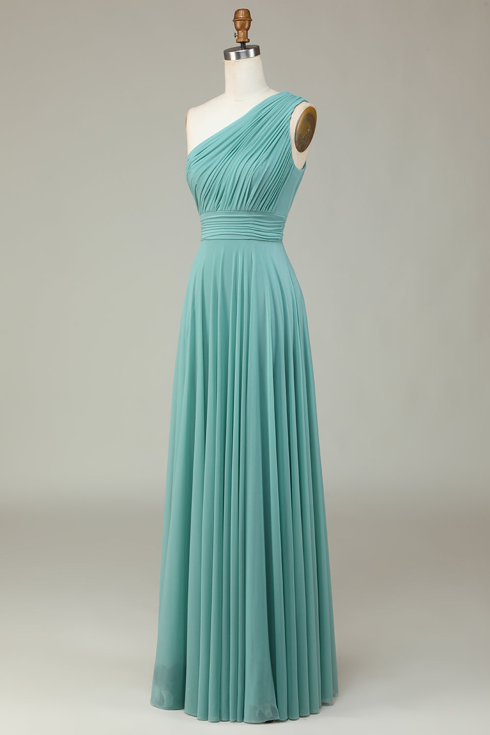Robe de demoiselle d'honneur longue A-Line asymétrique Verre de mer