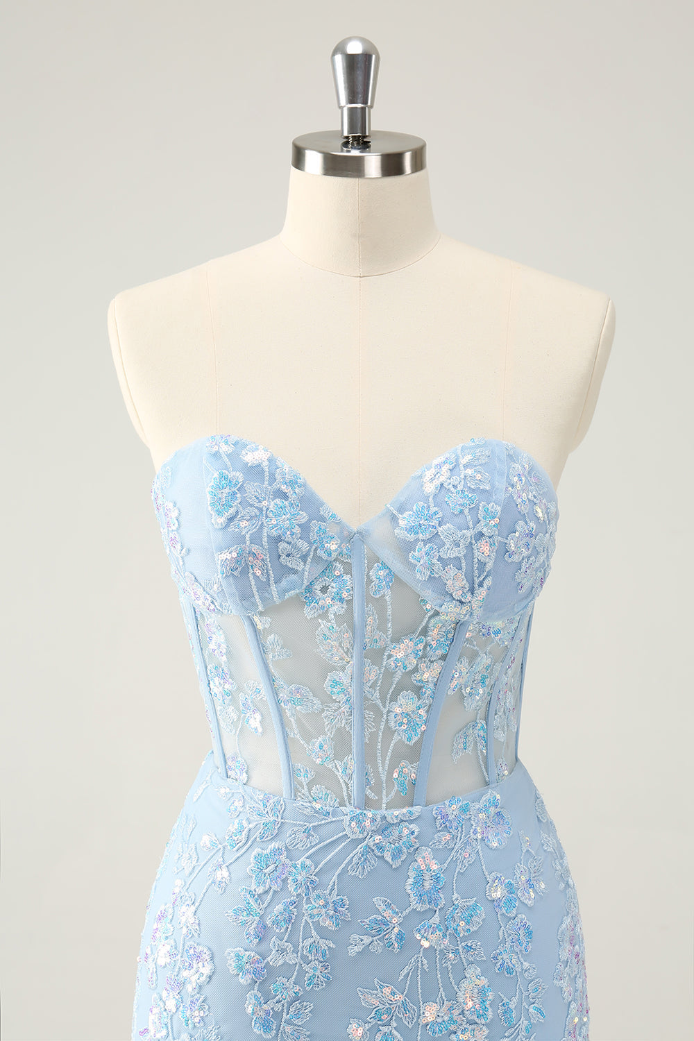 Robe de bal bustier fuchsia scintillant avec appliques