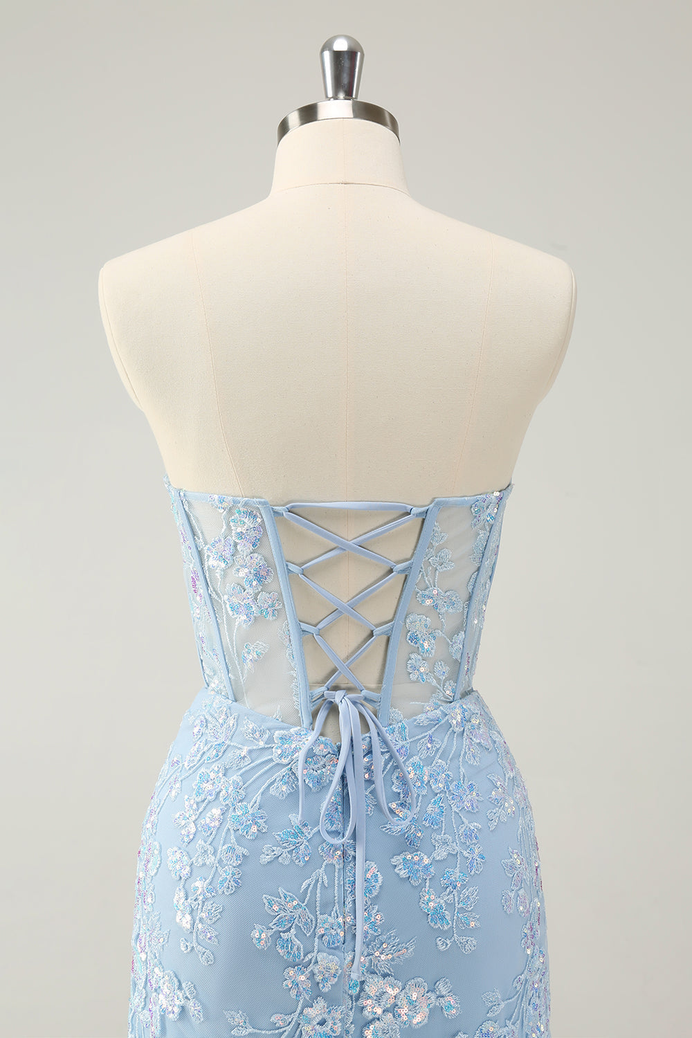 Robe de bal bustier fuchsia scintillant avec appliques