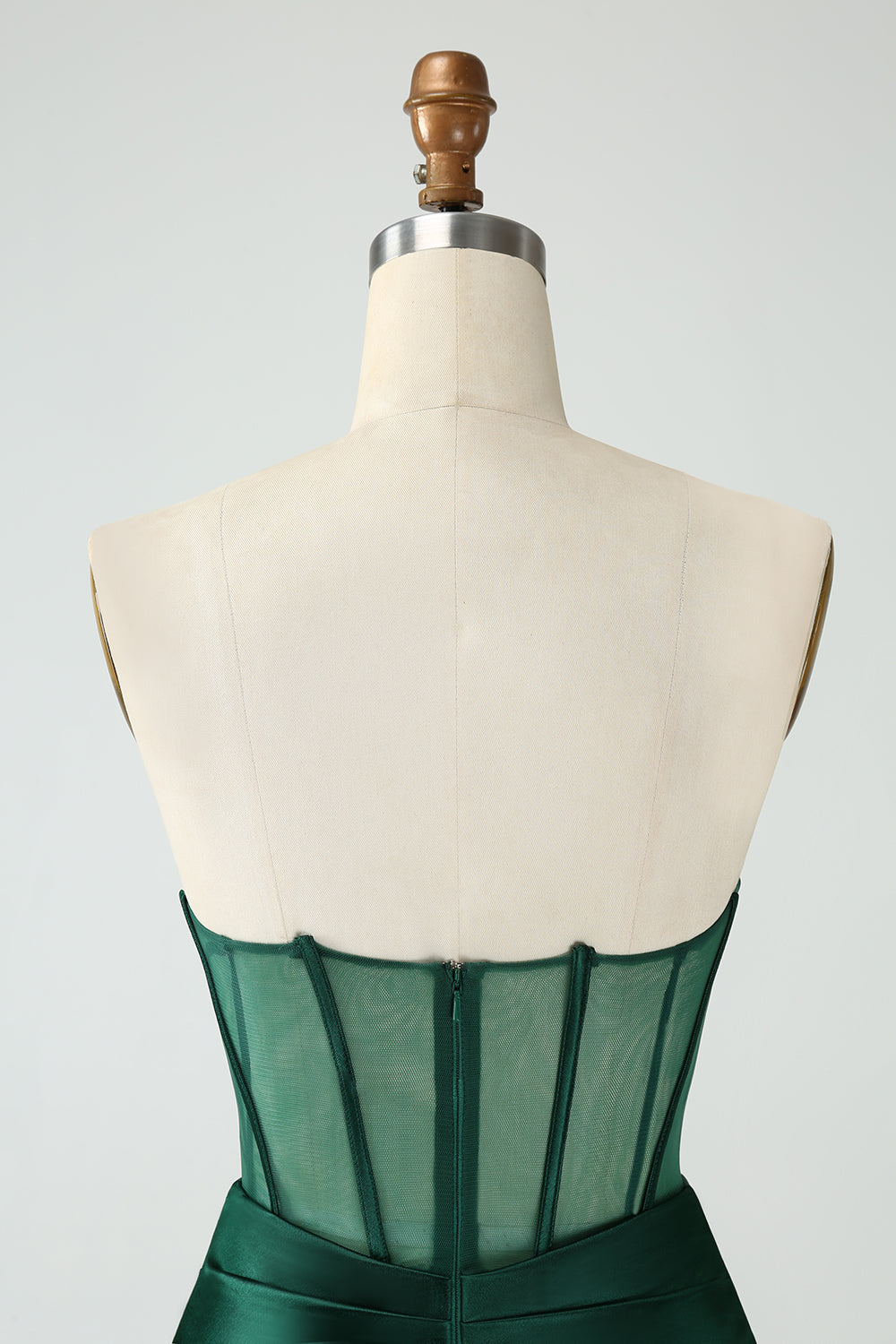 Robe courte de soirée vert foncé bustier moulante corset