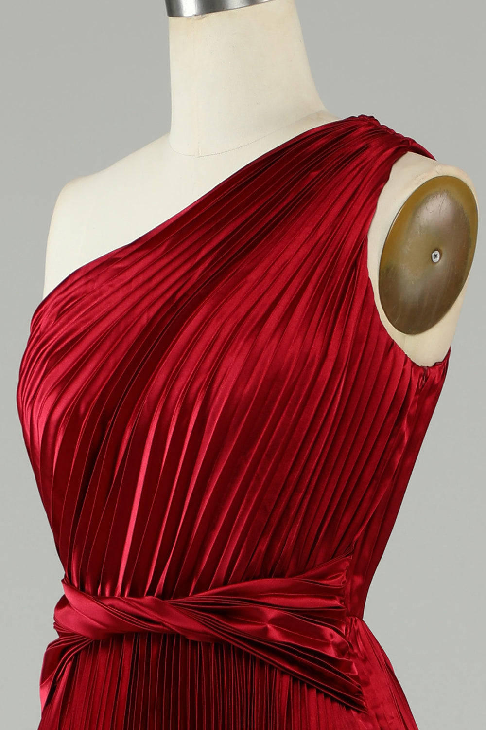 Robe de demoiselle d'honneur asymétrique bordeaux à une épaule