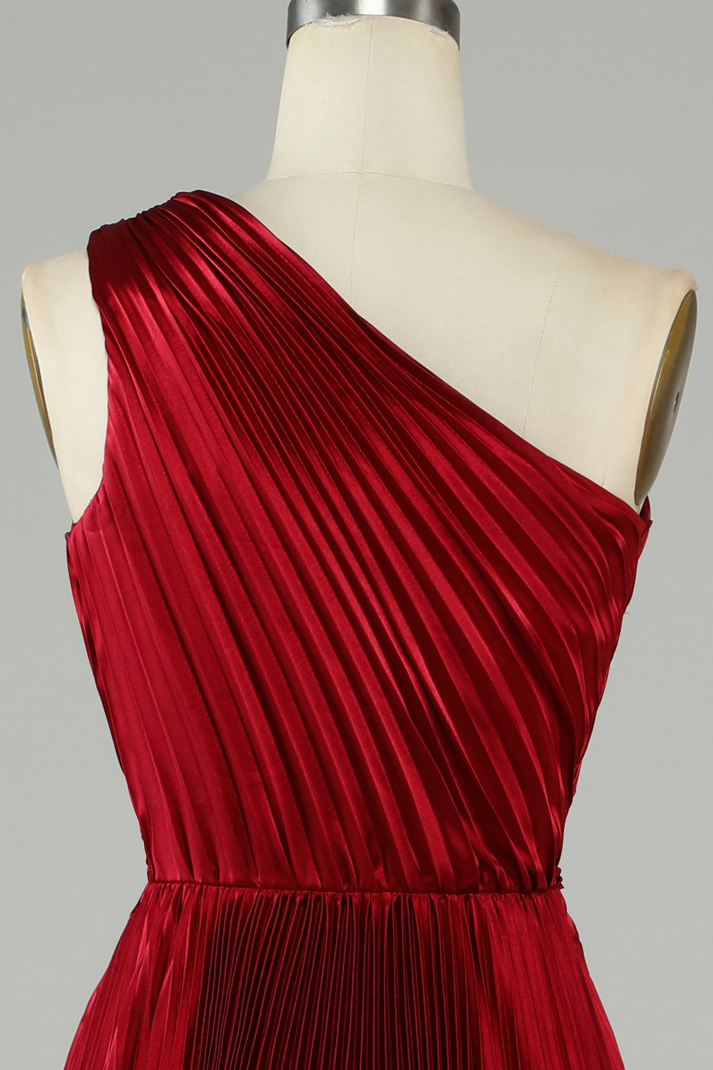 Robe de demoiselle d'honneur asymétrique bordeaux à une épaule