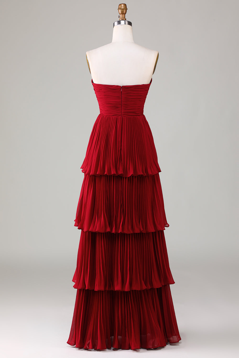 Robe longue de demoiselle d'honneur grande taille bustier lilas plissée en mousseline avec volants