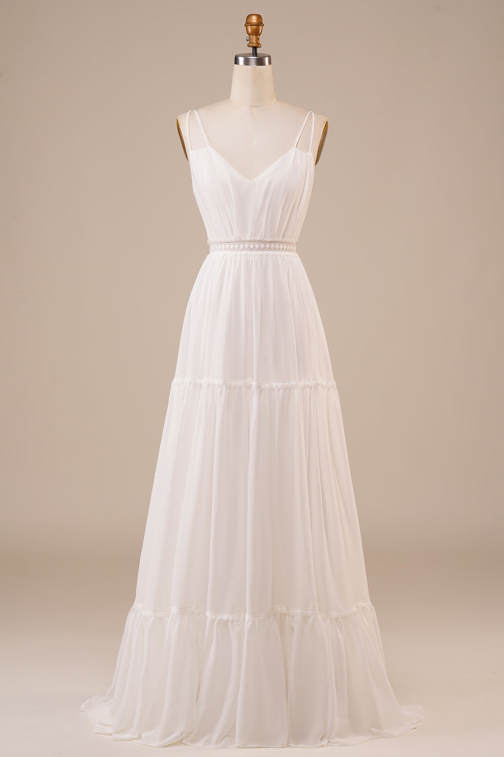 Robe de mariée longue simple coupe A-line
