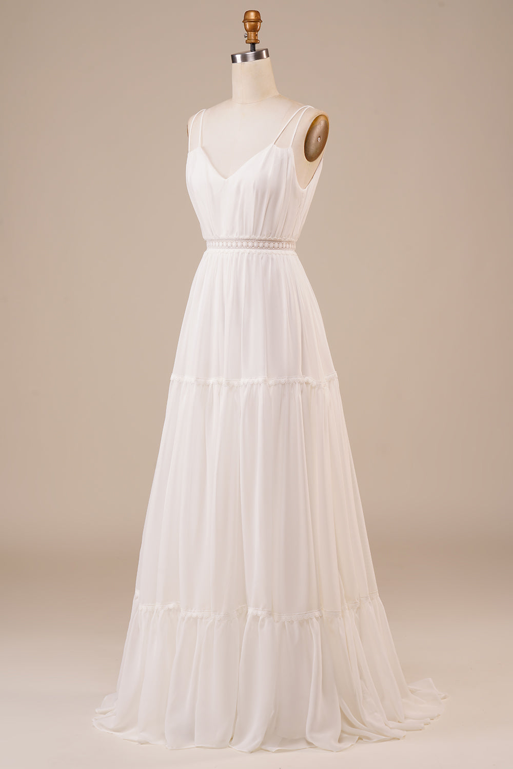 Robe de mariée longue simple coupe A-line