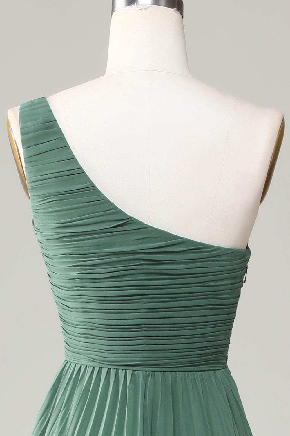 Robe de demoiselle d'honneur asymétrique froncée ligne A Eucalyptus