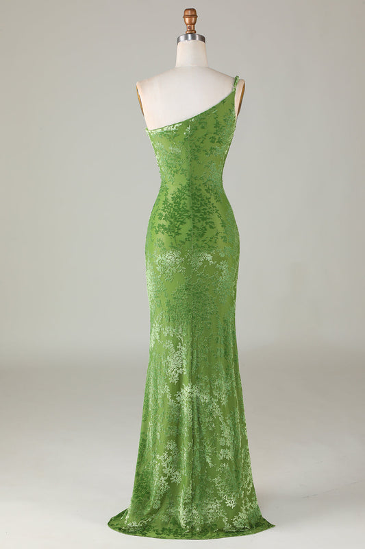 Robe de demoiselle d'honneur asymétrique en velours Olive Sirène