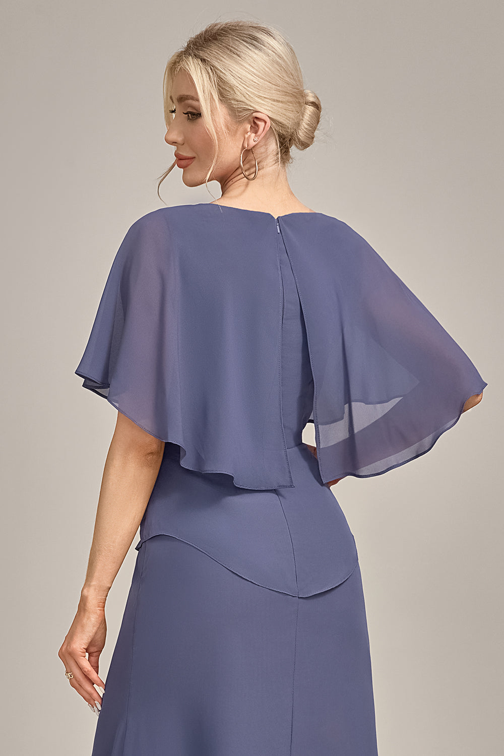 Sheath Stormy Chiffon Boat Neck Long Choir Dress