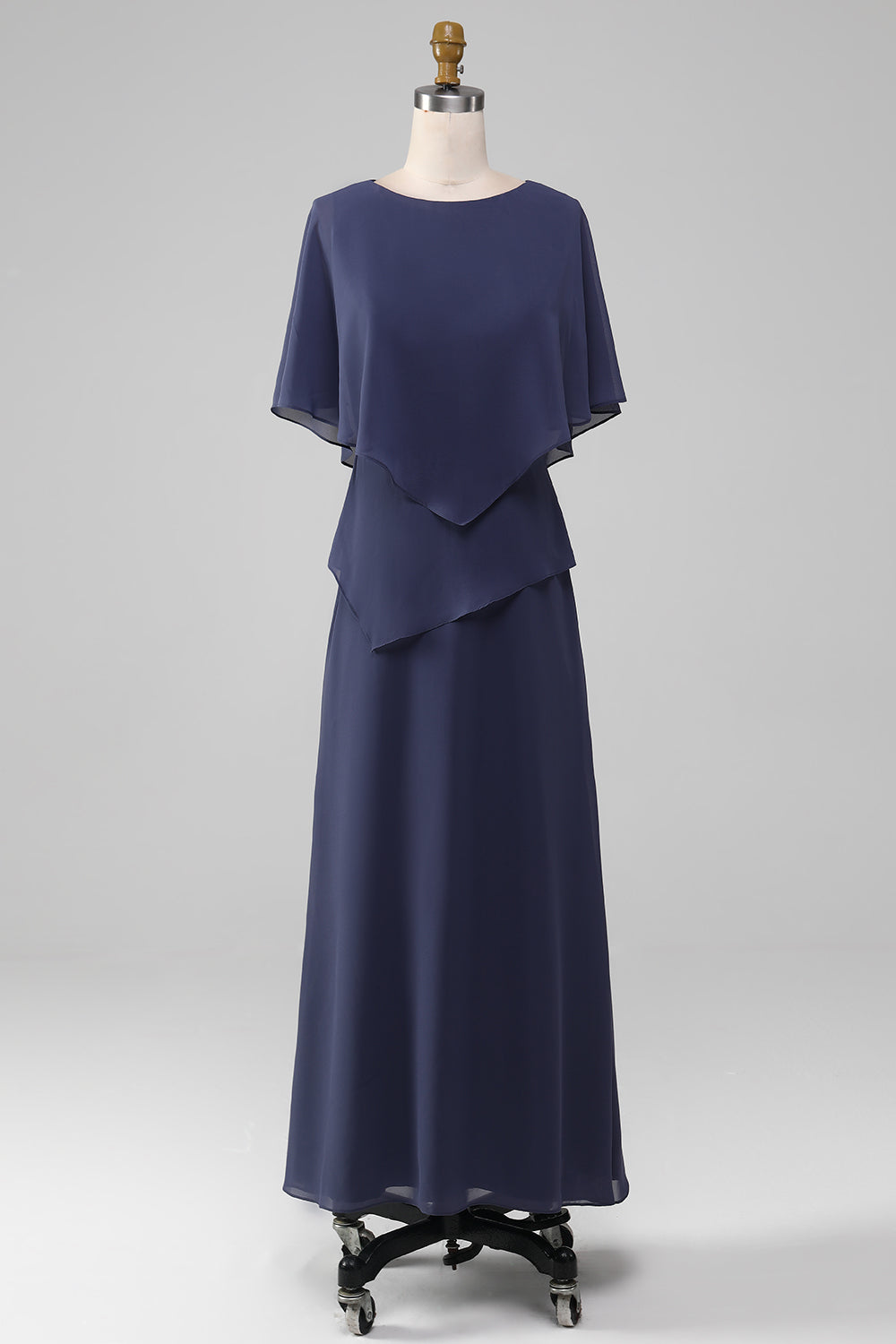 Robe mère de la mariée fourreau/colonne longueur thé en mousseline orageuse
