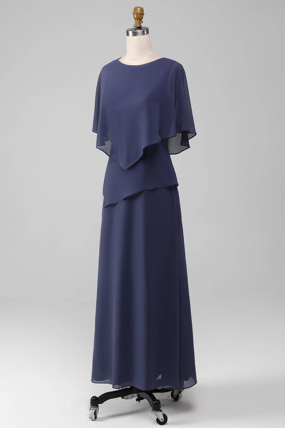 Robe mère de la mariée fourreau/colonne longueur thé en mousseline orageuse