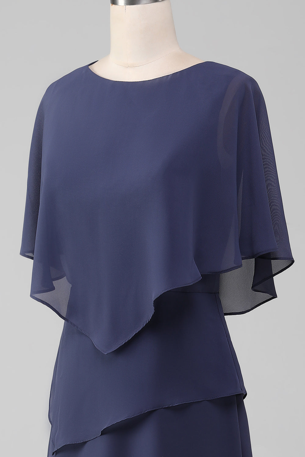 Robe mère de la mariée fourreau/colonne longueur thé en mousseline orageuse