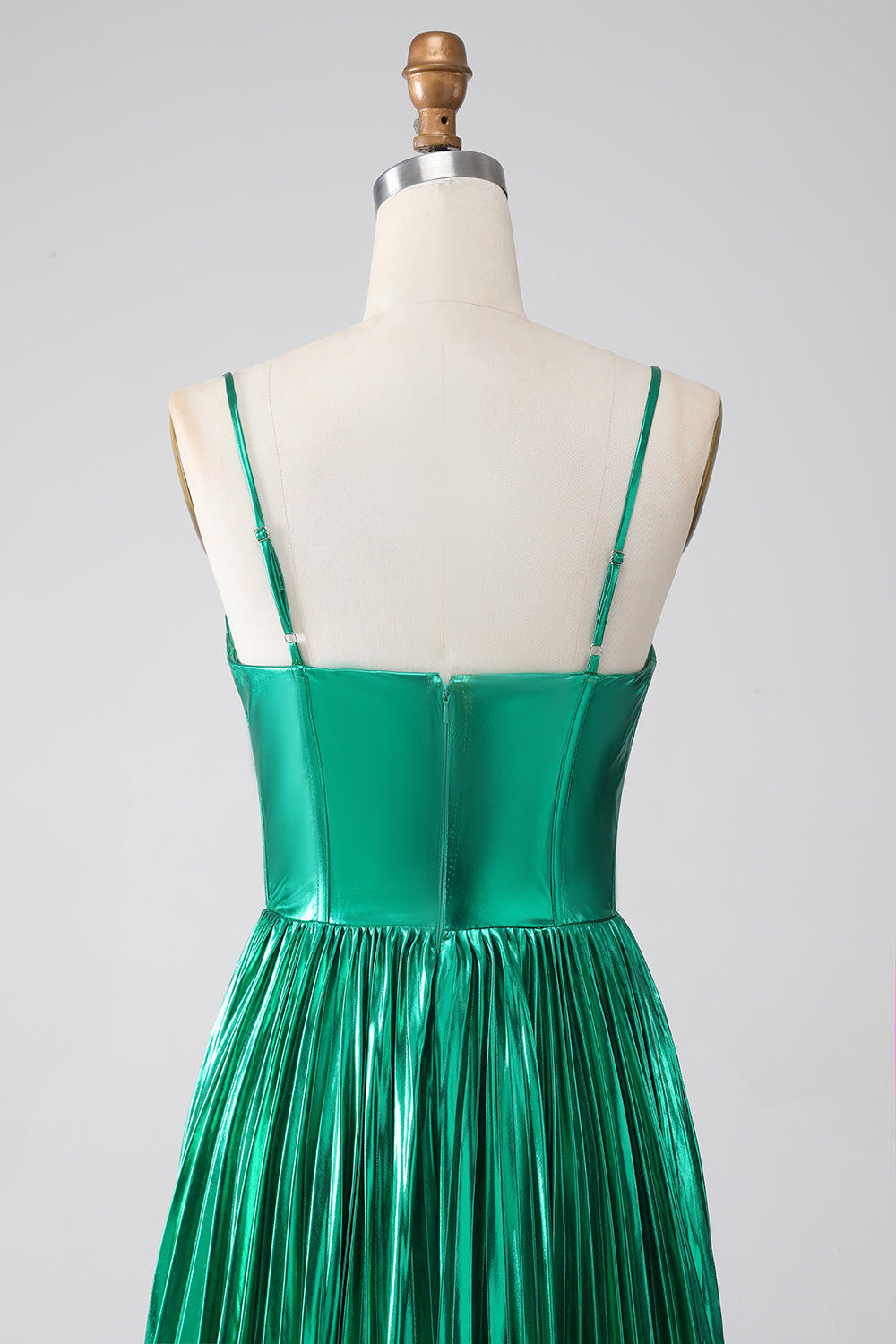 Robe de bal corset vert foncé trapèze avec fente