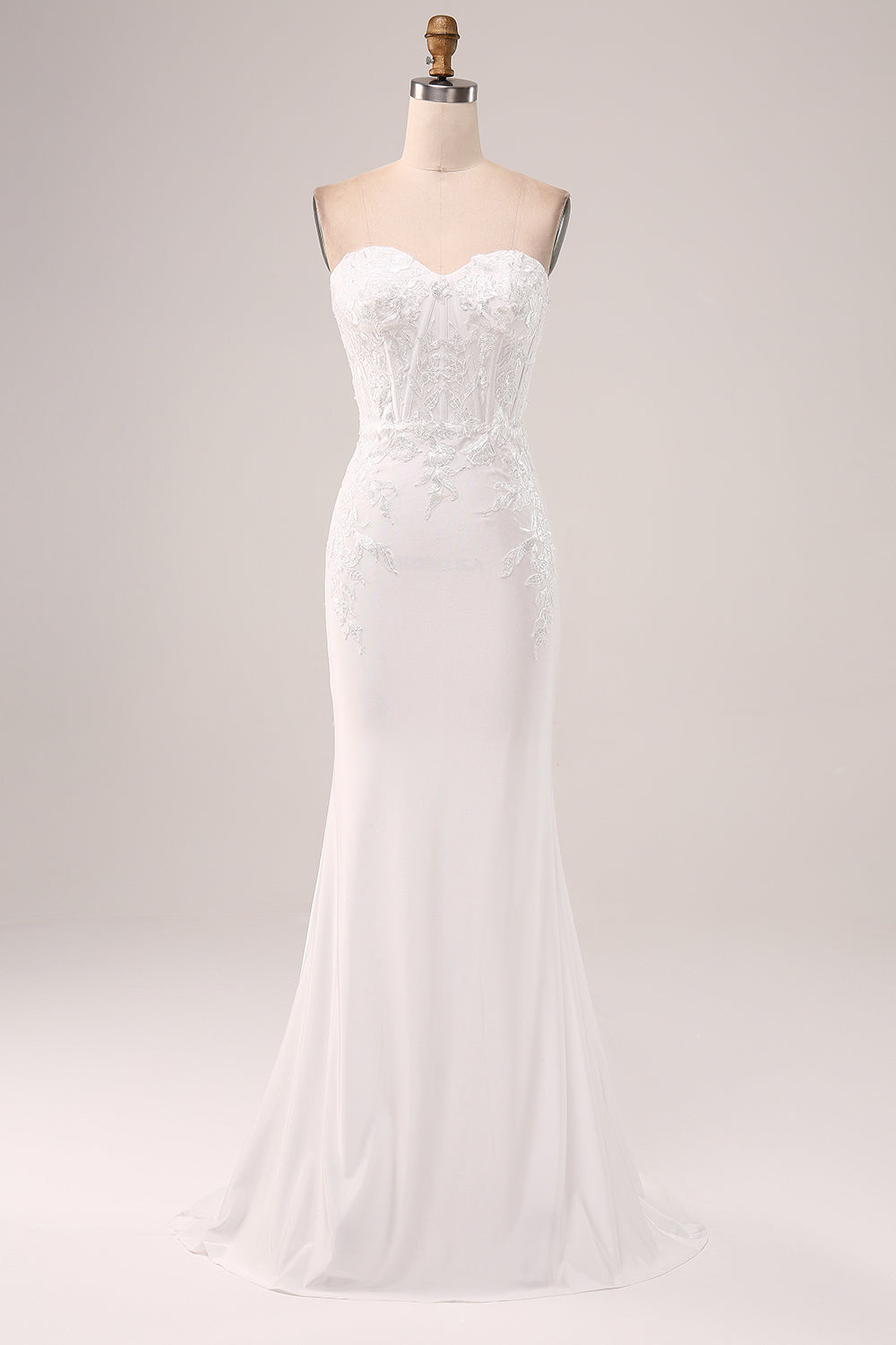 Robe de soirée sirène bustier ivoire