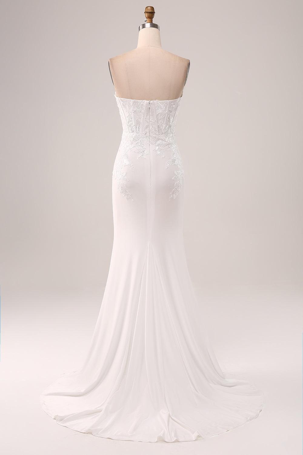 Robe de soirée sirène bustier ivoire