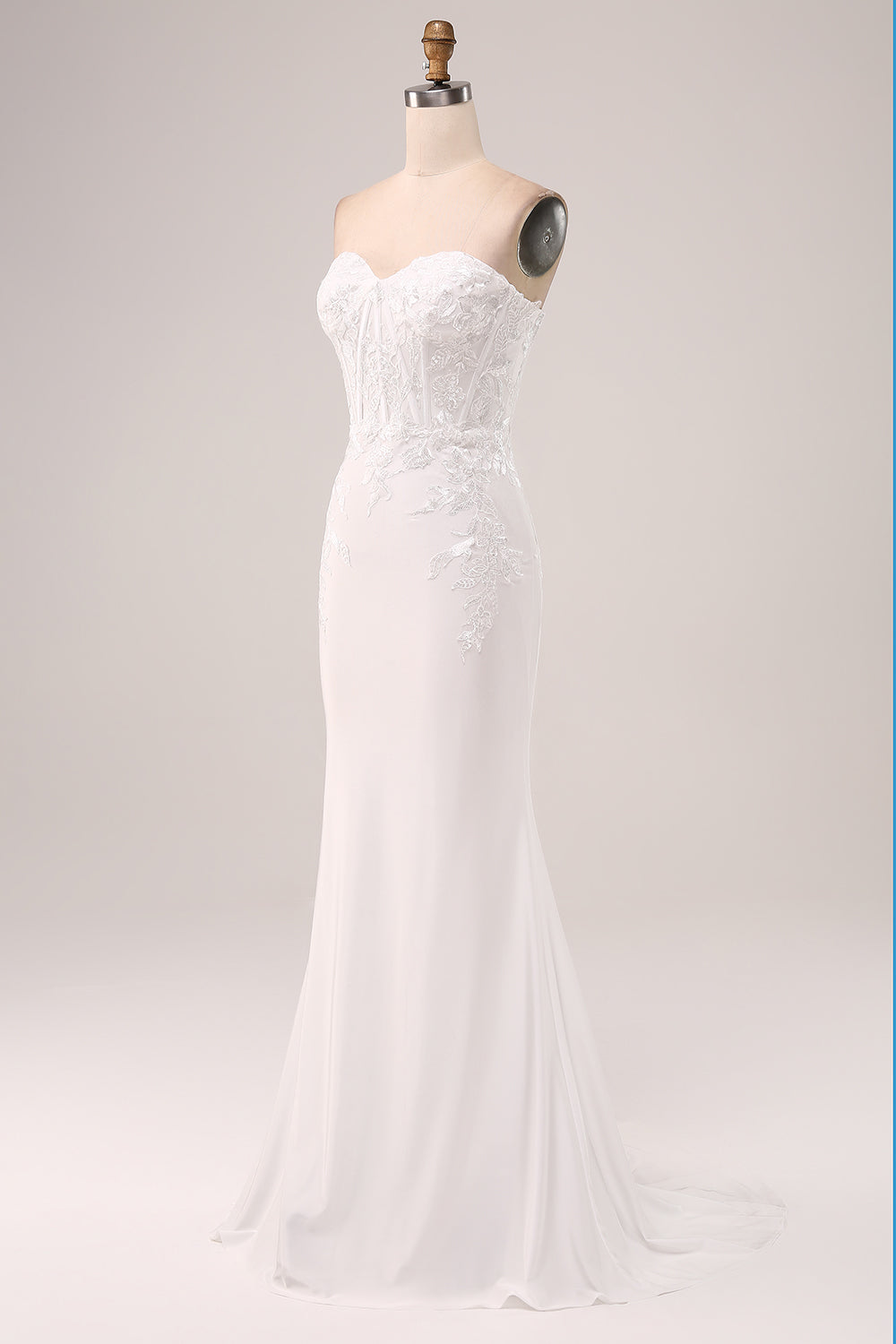 Robe de soirée sirène bustier ivoire