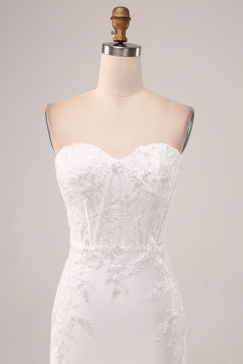 Robe de soirée sirène bustier ivoire