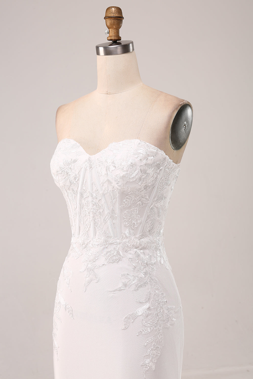 Robe de soirée sirène bustier ivoire